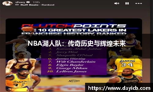 NBA湖人队：传奇历史与辉煌未来